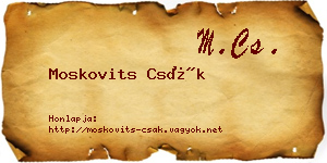 Moskovits Csák névjegykártya